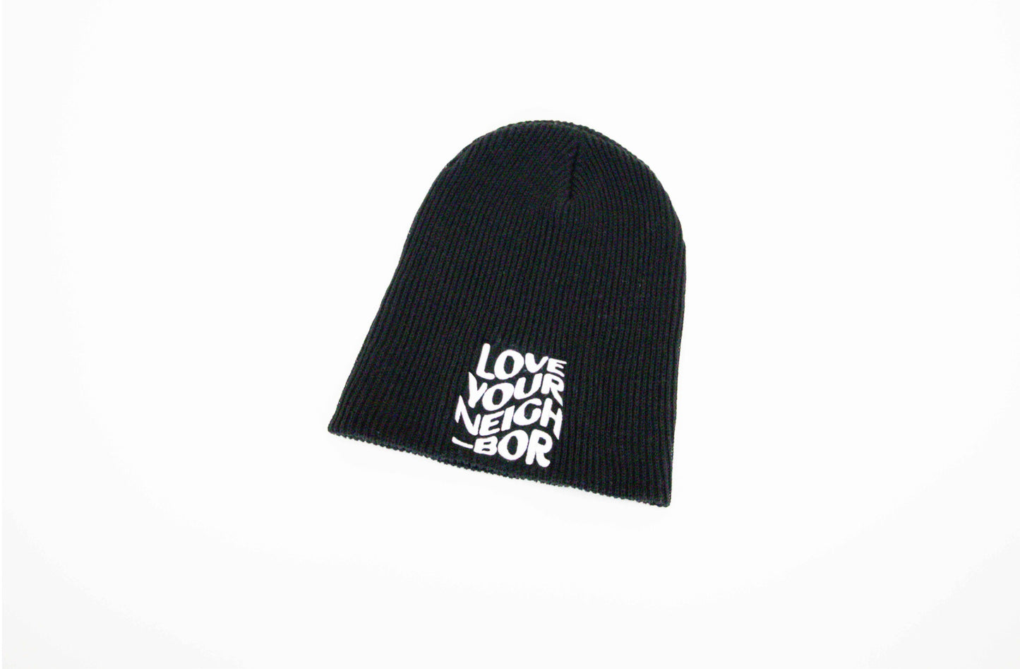 Love Your Neighbor – Embroidered Slouch Beanie